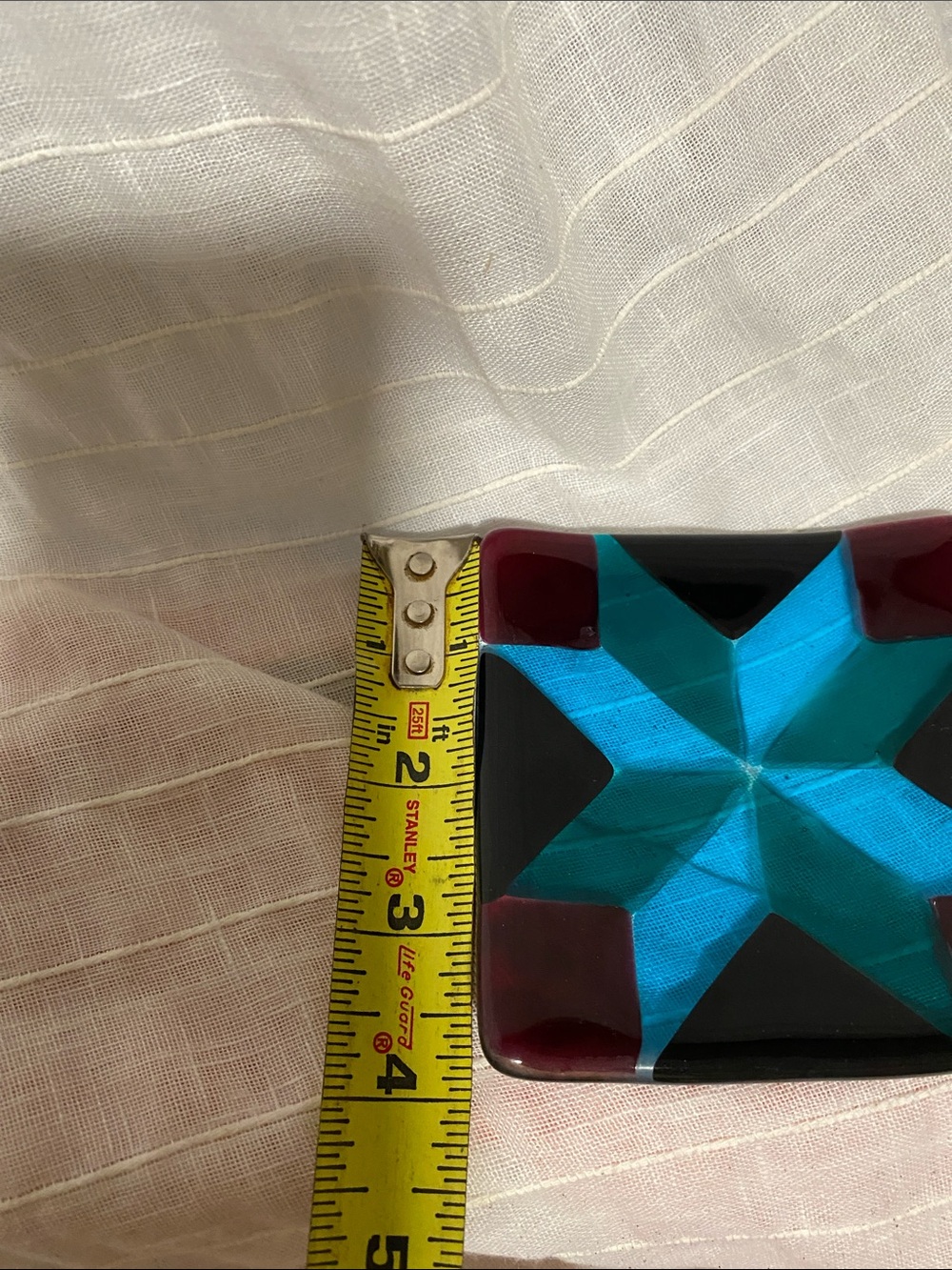 Fused Glass Star Accent Dish - Turquoise, Black & Burgundy - Picture 4 of 4